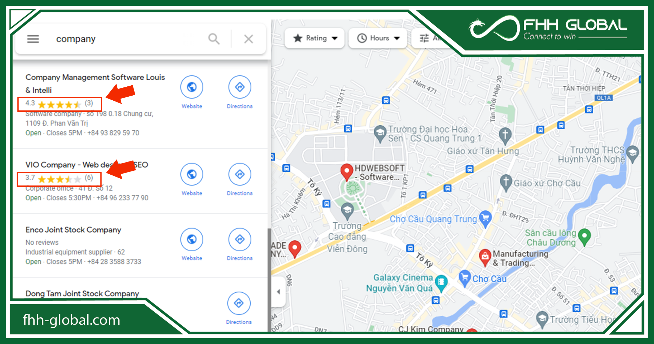 Thiết lập và phát triển google Map đạt top từ khóa chính